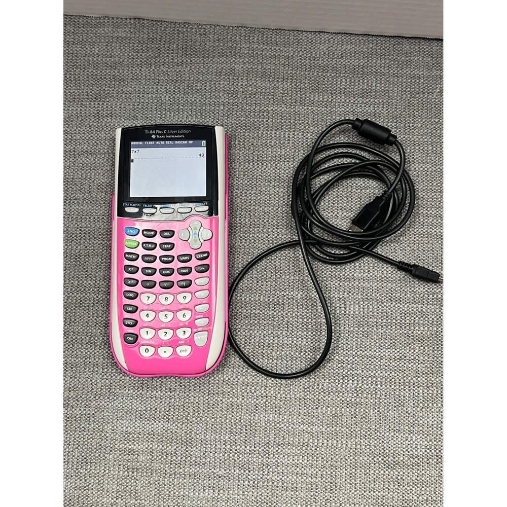 Texas Instruments Graphing Calculator Pink TI-84 Plus C Silver Edition